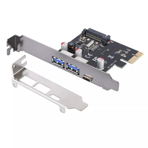 USB 3.1 C型Pcie扩展卡Pci-E至1 C型和2 A型3.0 USB适配器 - Product Image 1