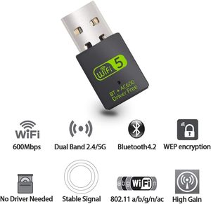 Dual-band <strong>Network</strong> Card 2.4g/5g Wifi BT USB Adapter Driver Free for <strong>Computer</strong> - Product Image 2