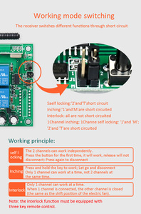 Trasmettitore e ricevitore RF T80 interruttori di controllo remoto a 2 pulsanti telecomando 24v a lungo raggio 315/433mhz - Product Image 6