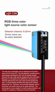 Sensor fotoeléctrico de color RGB para industrias de automatización Sensor de código y marca de color para máquina de embalaje de pintura Sensor de marca de color