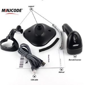 Escáner de código de barras láser MJ2808AT USB con escáner de código de barras con cable cómodo-Escaneo de código de barras y soporte - Product Image 3