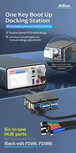 แท่นชาร์จไฟเมื่อใช้ปุ่มเดียว aixun P2408S การบูตเครื่องเพียงปุ่มเดียวพร้อมพอร์ตฮับ6พอร์ตสำหรับการซ่อมแบตเตอรี่ iPhone - Product Image 3