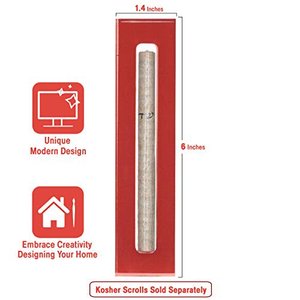 Şeffaf mezuza durumda akrilik kırmızı 6 inç Lucite mezuza durumda su geçirmez Judiaca hediyeler Modern <span class=keywords><strong>Mezuzahs</strong></span>