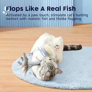 Juguetes para mascotas Flopping Fish Moving Cat Kicker Floppy Fish Wiggle Fish Catnip Motion Gatito Juguetes interactivos para gatos - Product Image 2