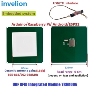 Lector RFID de larga distancia Micro 0-5M módulo RFID UHF Arduino TTL Uart 5dbi antena módulo integrado 200 etiquetas 1-5.5dbi antena