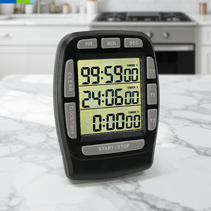 Timer da cucina digitale a 3 canali con Display LCD per cucinare il conto alla rovescia sveglia staffa magnetica-in plastica - Product Image 2