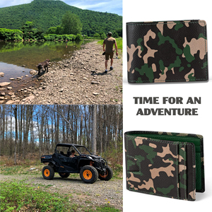 Tùy chỉnh màu xanh lá cây camo da chính hãng ví cho nam giới RFID chặn tối giản người đàn ông ID chủ thẻ tín dụng Bifold Ví - Product Image 6