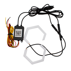 <strong>Auto</strong> Angle Eye <strong>Light</strong> Daytime Running <strong>Light</strong> RGBW With Yellow Streamer 69/79/85/89MM APP Control 9-30V for Motorcycle Truck Car - Product Image 2