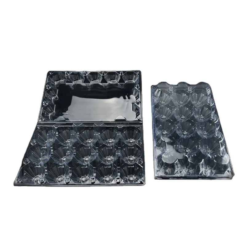 Bandeja de ovos de plástico retangular transparente PVC PET bandeja de ovos de plástico