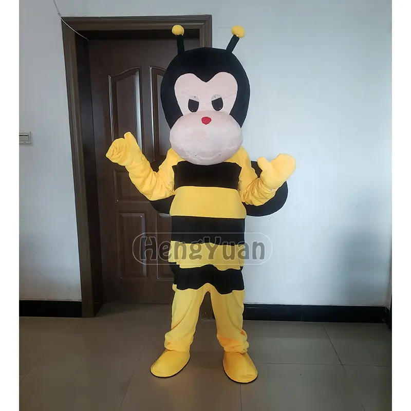 Hengyuan Halloween amarillo tamaño adulto abeja personaje de dibujos animados abeja mascota disfraz TV & Movle disfraces