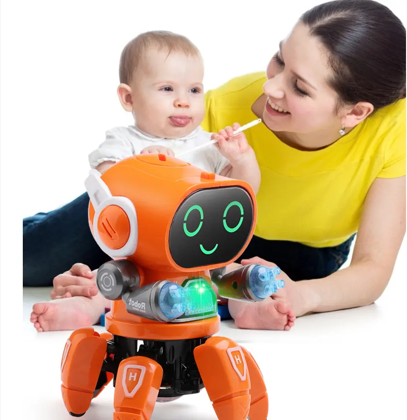Juguete eléctrico europeo para niños, robot de peces con garras, luces bailando, cantar y bailar