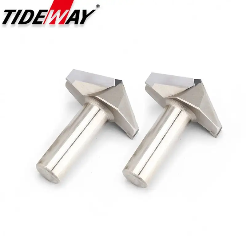 Tideway PCD Diamond 1/2 inch shank Milling cutter 120 Degrees Groovingr V Shaped Bits For Wood Furniture