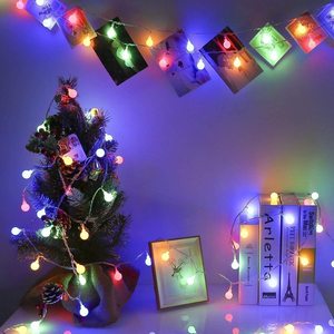 Caja de batería para exteriores 3AA, cadena de luz, 9 funciones, 50 LED G10, forma de bola, árbol de vid, luces de Navidad para todos los festivales - Product Image 6