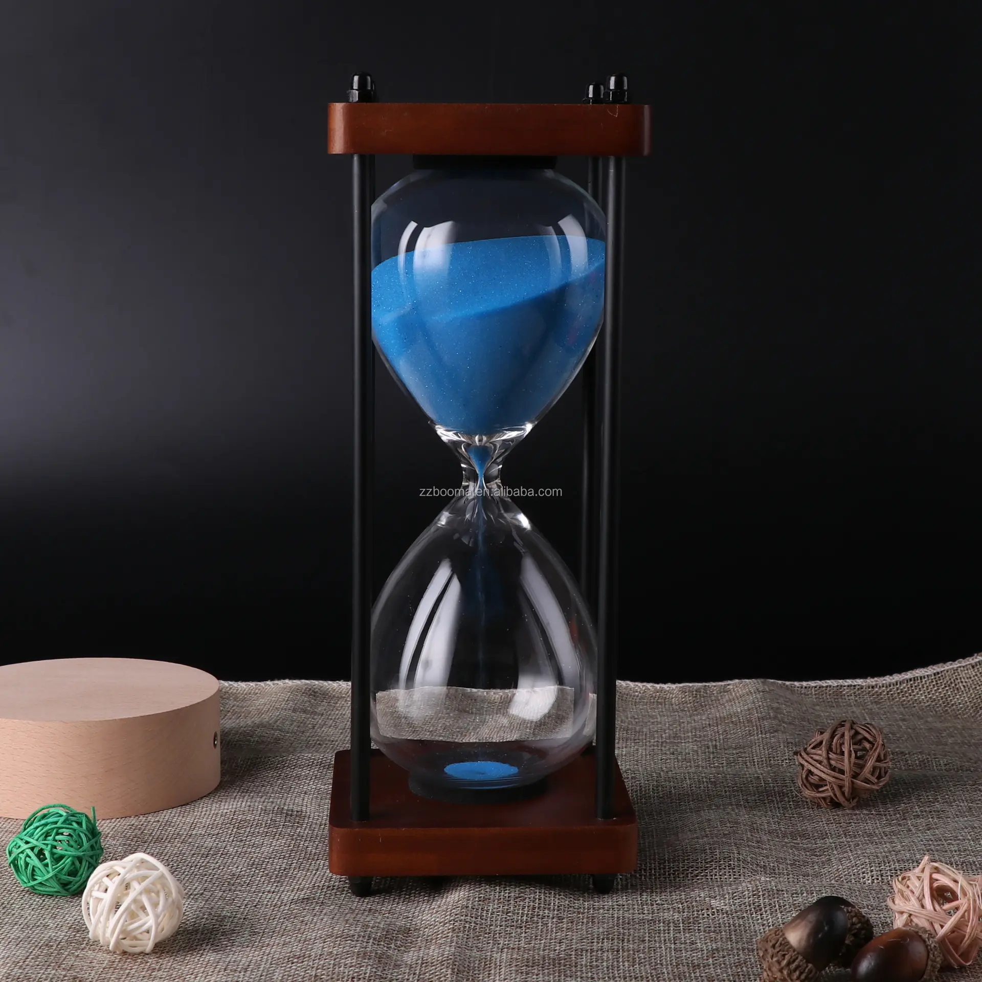 모래 타이머 나무 모래 시계 클래식 타이머 다채로운 모래 시계 모래 시계 타이머 장난감 30 분