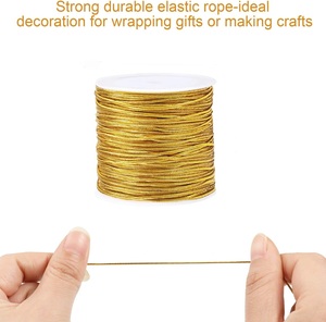金色和银色金属手工松紧带套绳，用于圣诞串松紧带 - Product Image 2