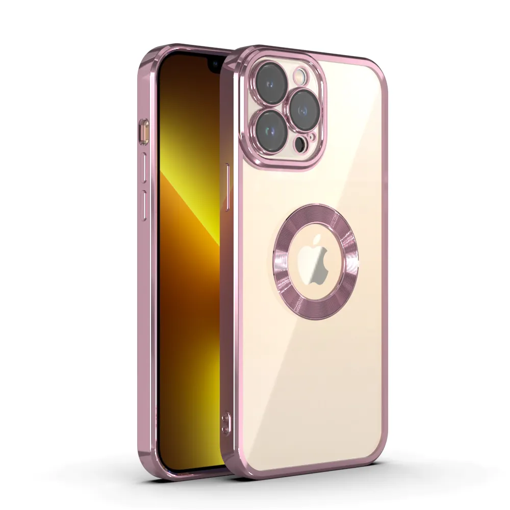 Гальванический хромированный мягкий силиконовый кристально прозрачный высокий прозрачный чехол для мобильного телефона iPhone 6 7 8 11 12 13 S Mini Plus Pro Max