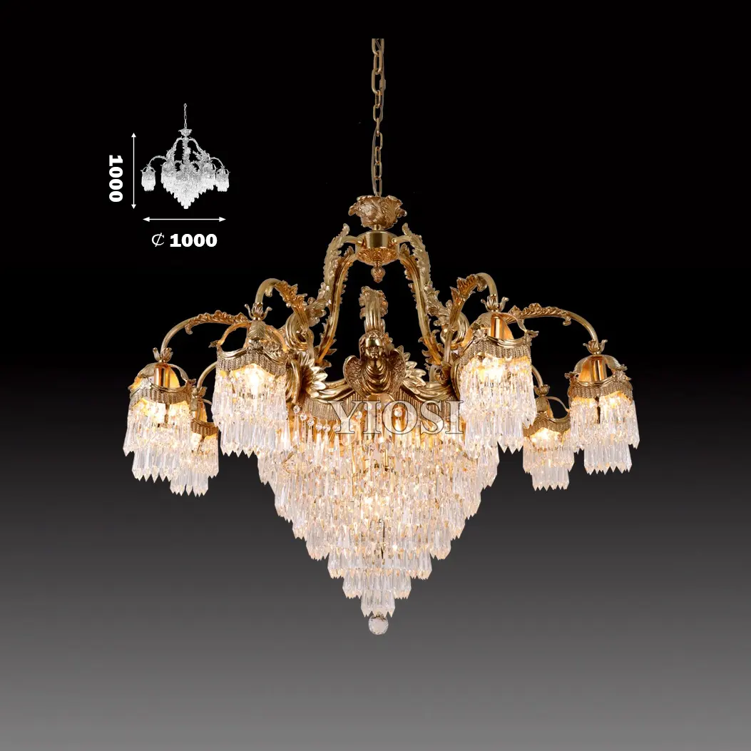 Chandelier 13 chandeliers en laiton, nouveau modèle, Style arabe, Chandelier avec cristaux