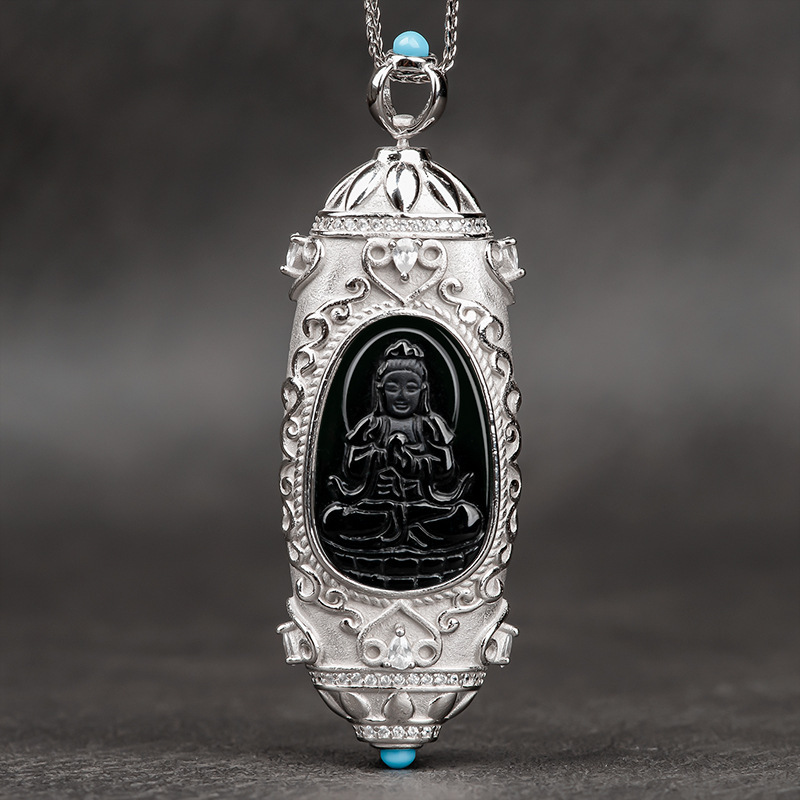 Great Sun Tathagata S925 Silver Inlay (with Silver Chain)
