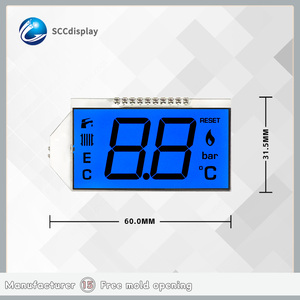 Display lcd a prezzo appropriato 7 segmento SJXDGN024 TN retroilluminazione blu positiva 4.5V numeri a due cifre display segmento - Product Image 3