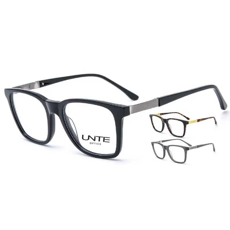 Wenzhou-Gafas de acetato italiano para hombre, monturas de gafas ópticas de Metal ligeras, venta al por mayor de fábrica, 2023