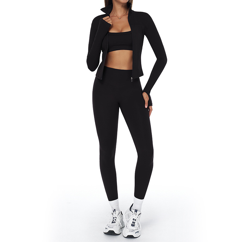 Soutien-gorge + legging + veste noir