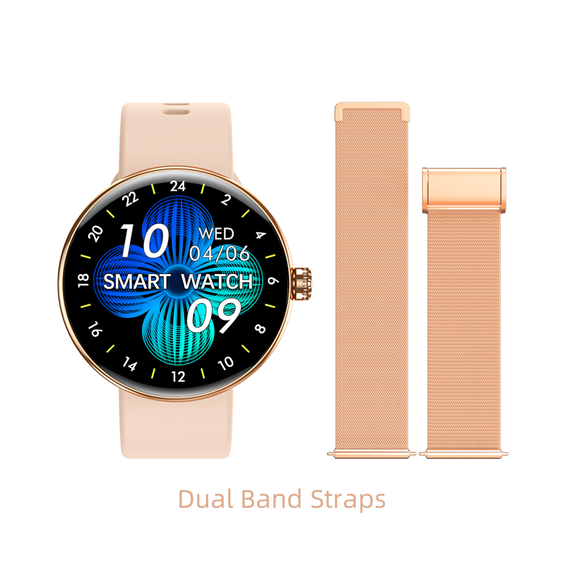 Gold steel + pink silicone