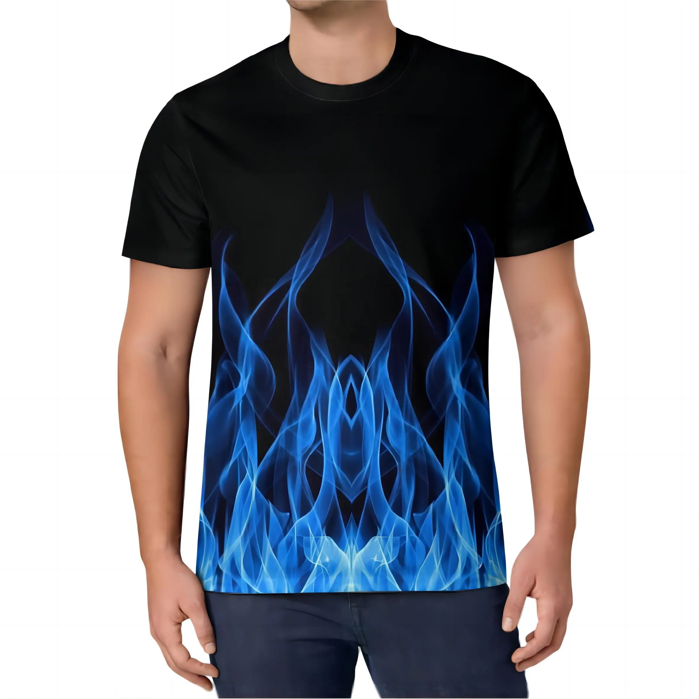 2024 뜨거운 사용자 정의 폴리 에스테르 티셔츠 남성 인쇄 브랜드 남성 티셔츠 하이 퀄리티 그래픽 티셔츠