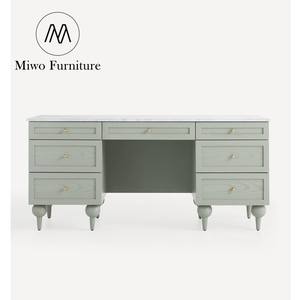 Home Medieval l Shape Office Solid Wood Table Boss <strong>Computer</strong> Modern Drawers Locker Writing Study <strong>Executive</strong> Desk Chair Marble Top - Product Image 6