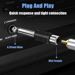 Adaptador de Audio Mono de 6,35 MM macho a RCA Jack hembra y conector para micrófono FM de auriculares DIY - Product Image 5
