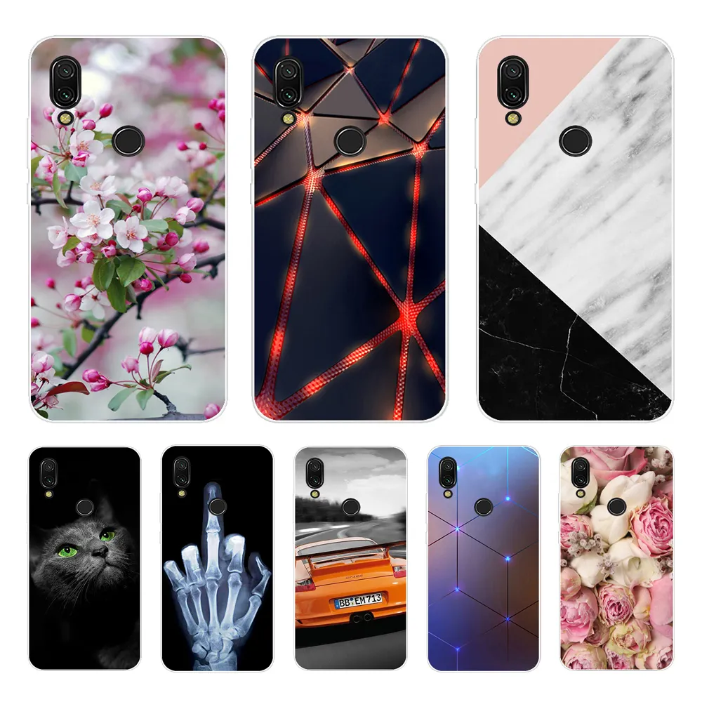 Customized DIY Phone Case Black Silicone Soft Phone Case For Xiaomi For Redmi Note 7 Phone cover For Xiaomi Redmi 8A Case