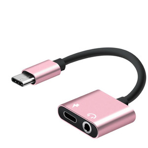 2 合 1 c 型音频 aux 充电适配器，用于 type c 耳机适配器连接器 2in1 type c 至 3.5毫米音频适配器 CA04