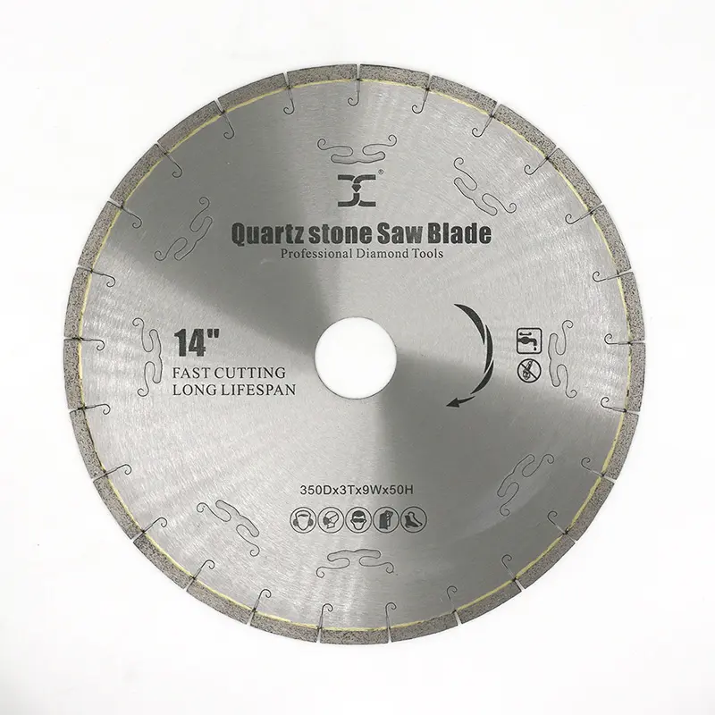 Fast cutting with low noise Diameter 14inch 350mm diamond segmented saw blade for quartz stone Engineered quartz sharp long life