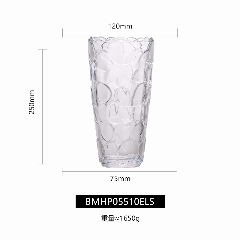 Jarrón tulipán transparente 25cm bmhp05510els