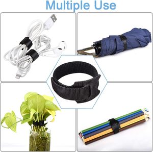 Gancho troquelado reutilizable Loge personalizado y correa de bucle ajustable multicolor autoadhesivo gancho y lazo para cables - Product Image 4