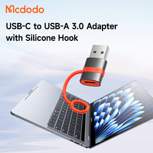 Mcdodo 380 USB-C〜USB-A 3.0シリコンストラップ付きアダプター高速データ転送ギガバイト/秒メス-オス電話コネクター - Product Image 2