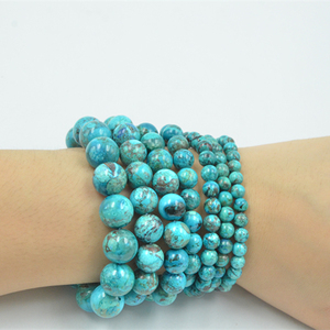 Aita fabrika doğrudan karışık boyutu AA Peru Chrysocolla yuvarlak boncuk bilezik erkekler için - Product Image 4