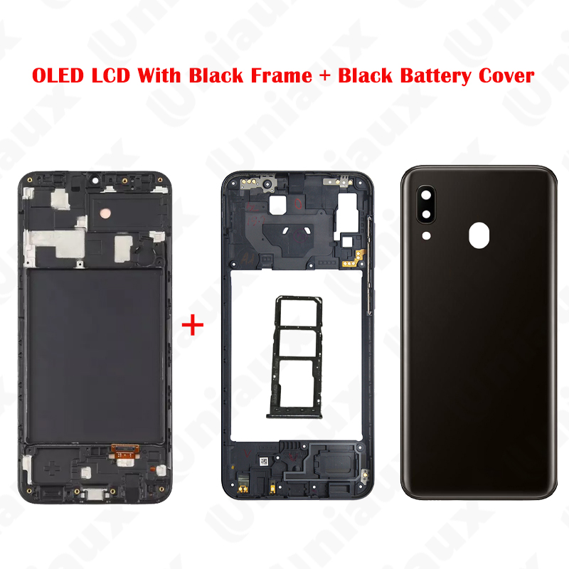 OLED con marco y tapa de batería negra