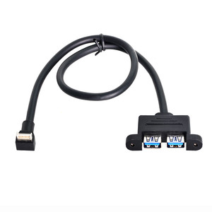 การส่งข้อมูลความเร็วสูงชนิด3.0 USB คู่-ตัวเมียไปยัง USB 3.1แผงด้านหน้าส่วนหัวคีย์-B ชนิดติดตั้งแผงสายเคเบิลต่อ - Product Image 2