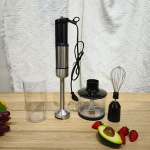 4 in 1 Blender seti 4 bıçak gümüş yüksek hızlı Blender çok fonksiyonlu ticari mikser el mikseri - Product Image 4