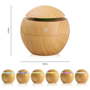 130Ml มินิไม้ Grain Ultrasonic Aroma Essential Oil Diffuser 7สีเปลี่ยนไฟ LED Night Light - Product Image 4