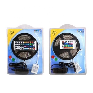 5M 2835 SMD RGB LED ışıklar şerit 24Key IR uzaktan kumanda adaptörü RGB LED şerit - Product Image 1
