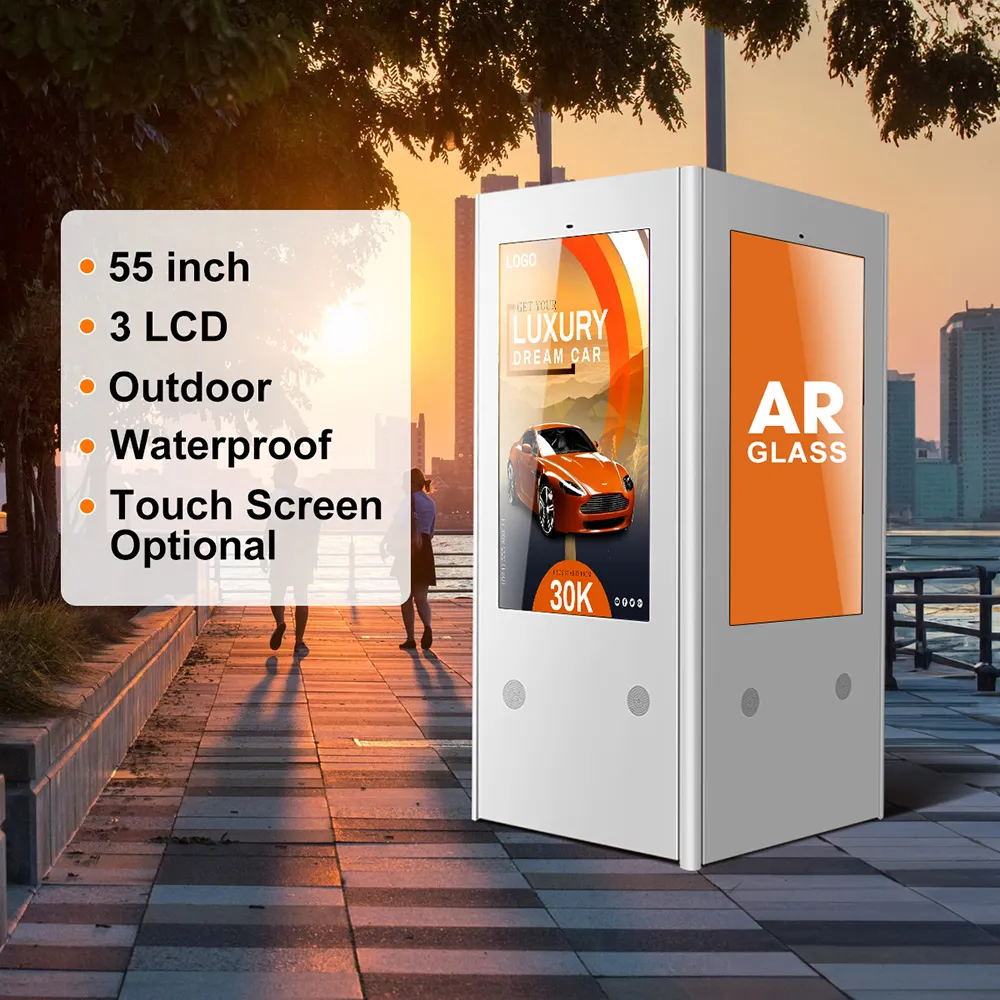 China High Design Smart Screens 4k Touch Totem Player Business Commercial Marketing Advertise Outdoor Lcd Digital Signage