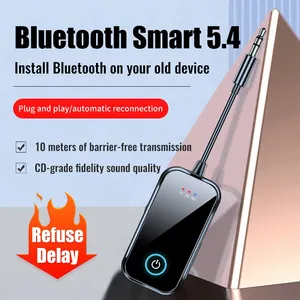 2合1 AUX无线音频适配器，用于蓝牙5.4 HiFi立体声音乐接收器/发射器3.5毫米麦克风汽车飞机电视电脑扬声器 - Product Image 5