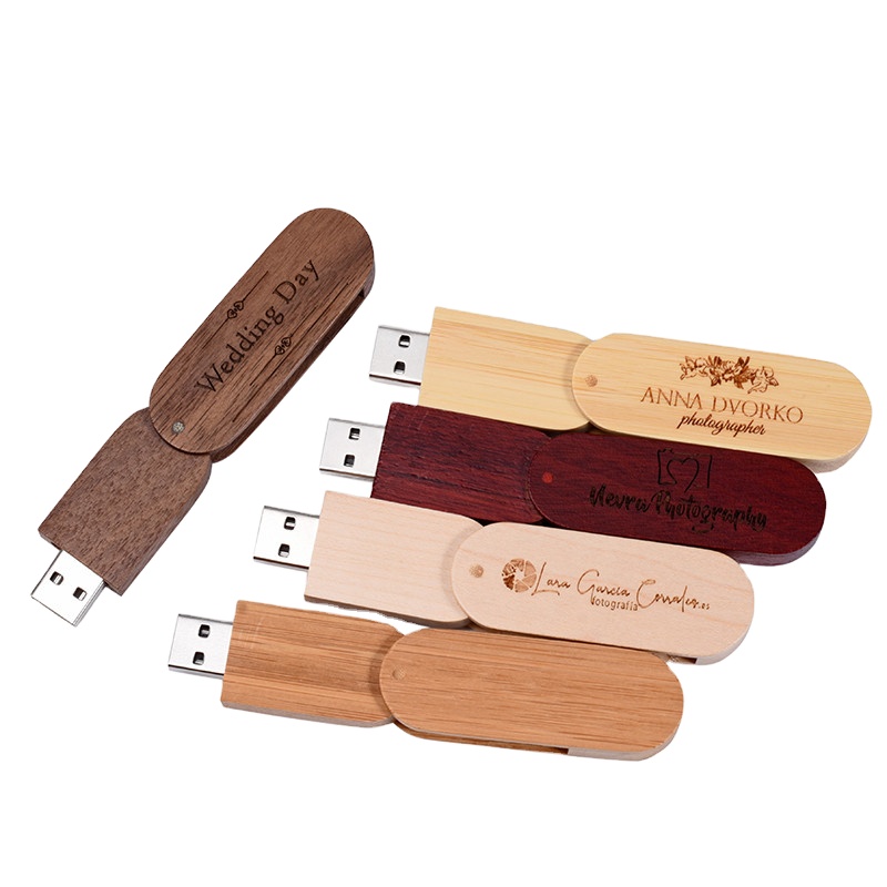 2023 5色定制竹胡桃木标志u盘4gb 8gb 16gb 32gb usb2.0摄影64GB最佳礼品 - Product Image 1