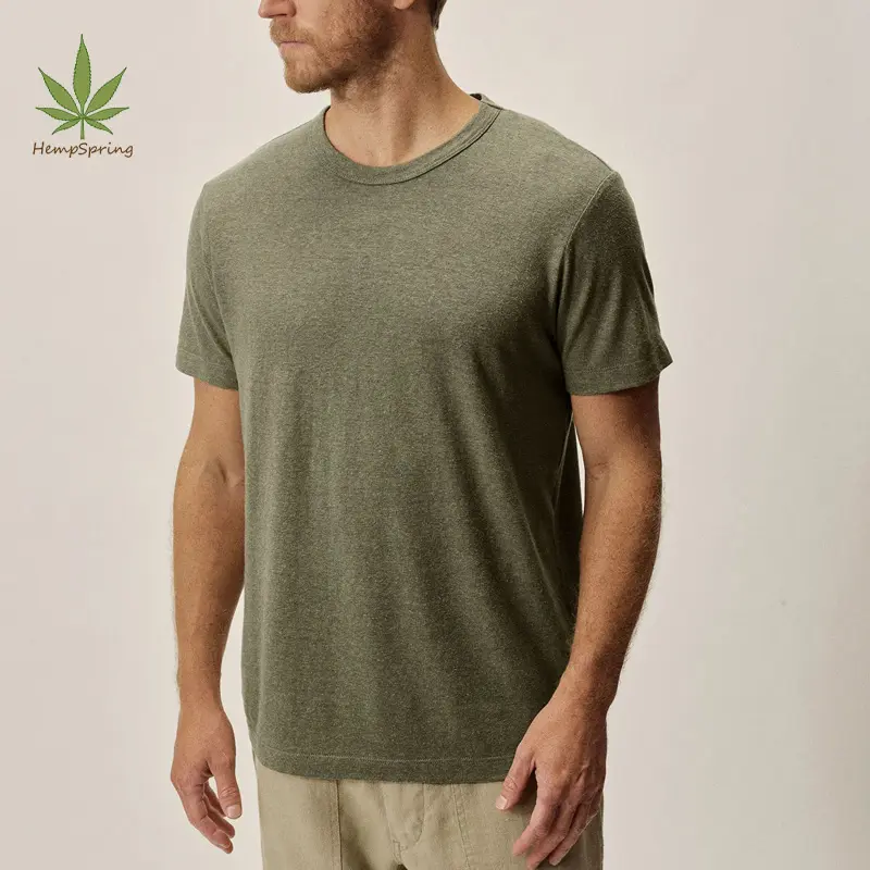 Пользовательская конопляная футболка устойчивая одежда конопляная бамбуковая Мужская футболка Экологичная конопляная бамбуковая классическая мужская футболка с круглым вырезом