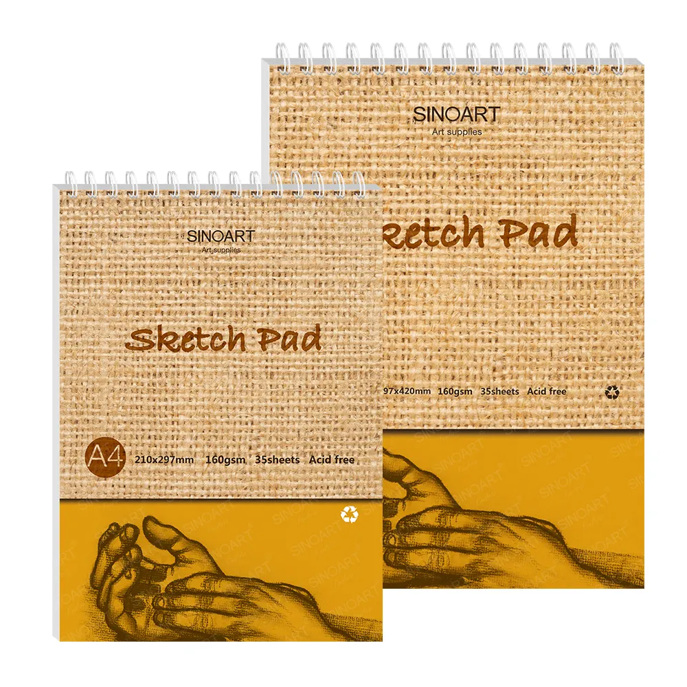 SINOART 35 hojas bloc de bocetos 160g cuaderno de bocetos en espiral rentable A3 A4 cuaderno de bocetos personalizado para estudiante libro de bocetos