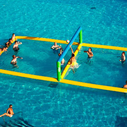 Favorite customized inflatable beach game floating water volleyball court For water sports