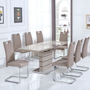 Extendable Dining Room Furniture Modern Rectangular <strong>Square</strong> Slate <strong>Expandable</strong> Top Dinning <strong>Tables</strong> Sets 6 Chairs - Product Image 2