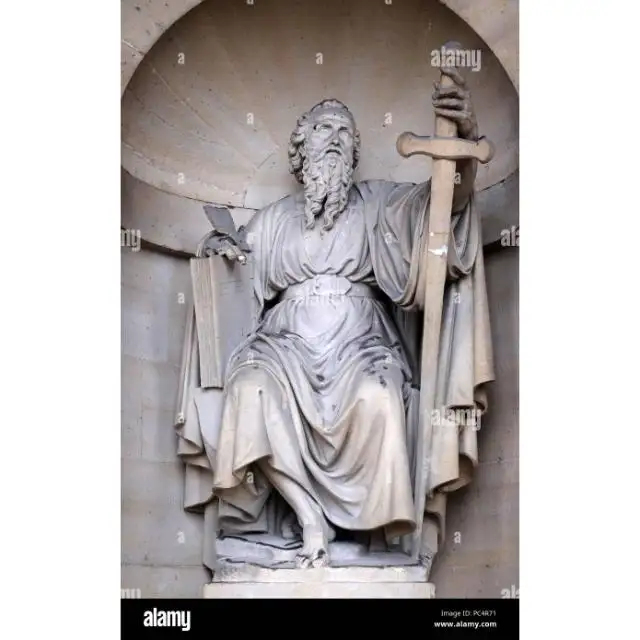 San Paolo la statua apostolo portale del santo Sulpice chiesa parigi francia intagliato a mano famosa scultura in marmo fatto a mano