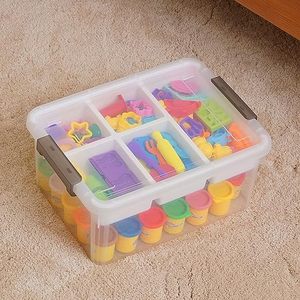 蓋付きの透明なプラスチック製の大型16L収納ボックス多目的おもちゃ & 積み重ね可能なコンテナの整理手頃な価格 - Product Image 6
